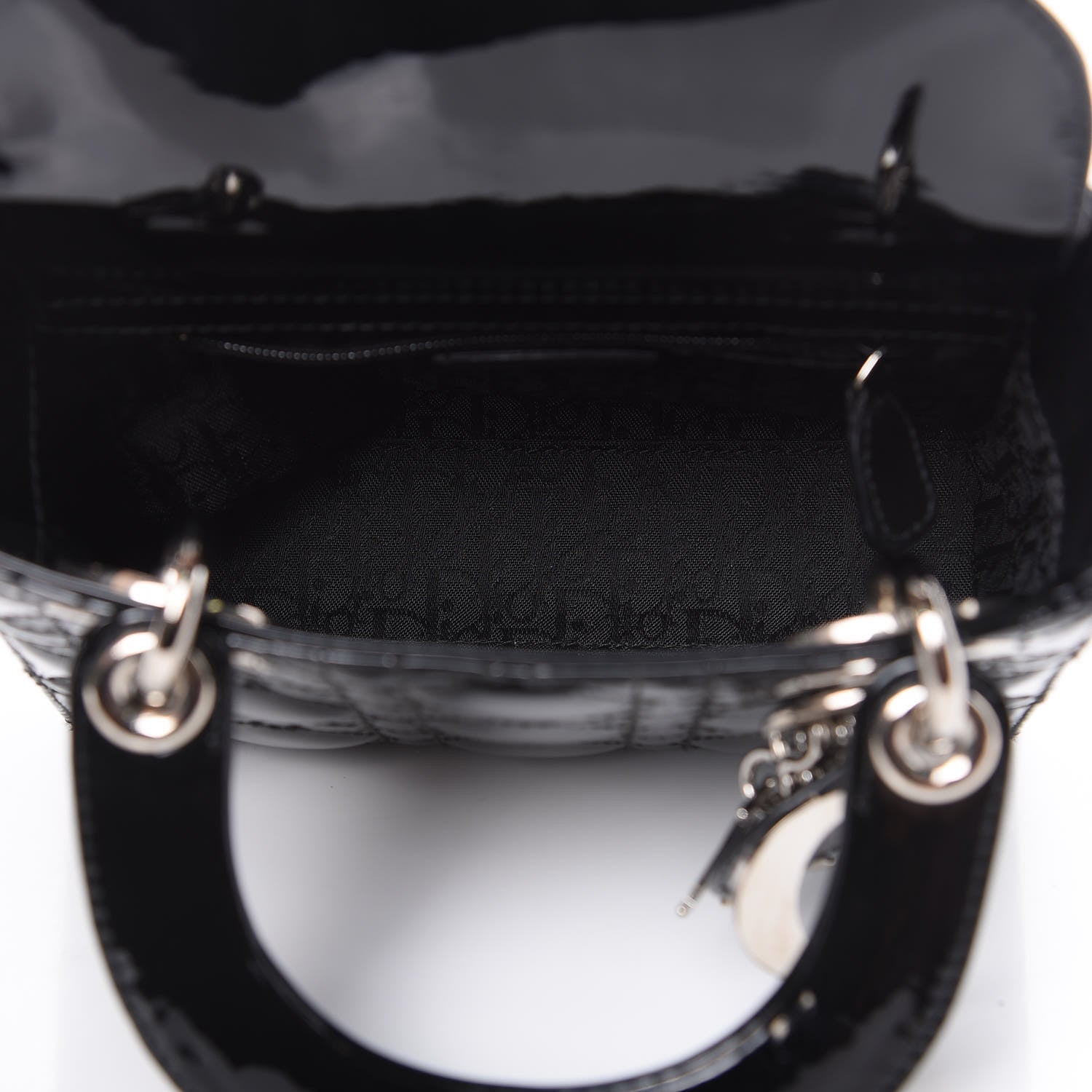 Christian Dior Patent Cannage Mini Lady Dior Black 5 of 9