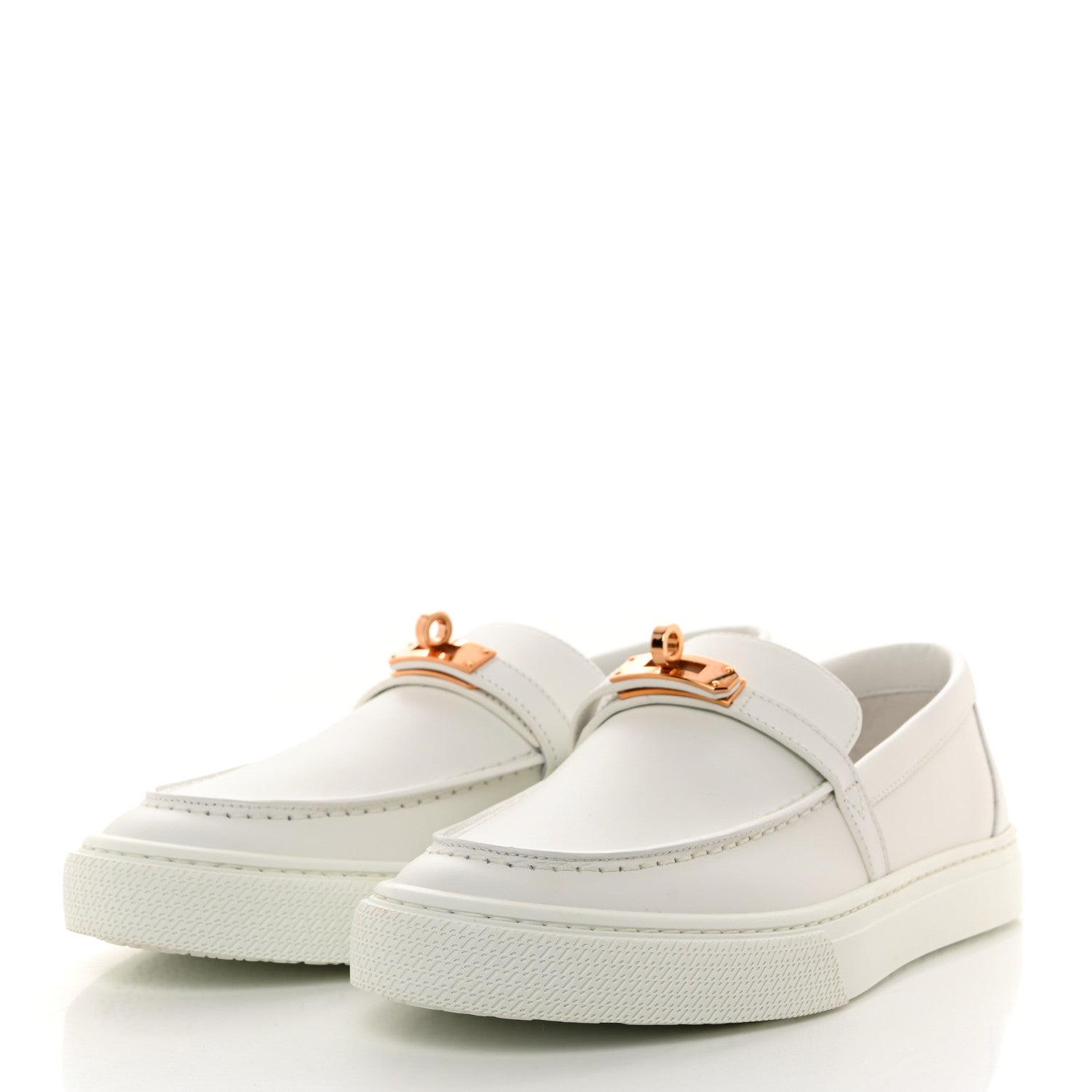 Hermes Calfskin Game Slip On Sneakers 39.5 White 3 of 8