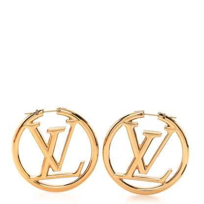 Louis Vuitton Metal Louise Hoop Earrings Gold 1 of 5