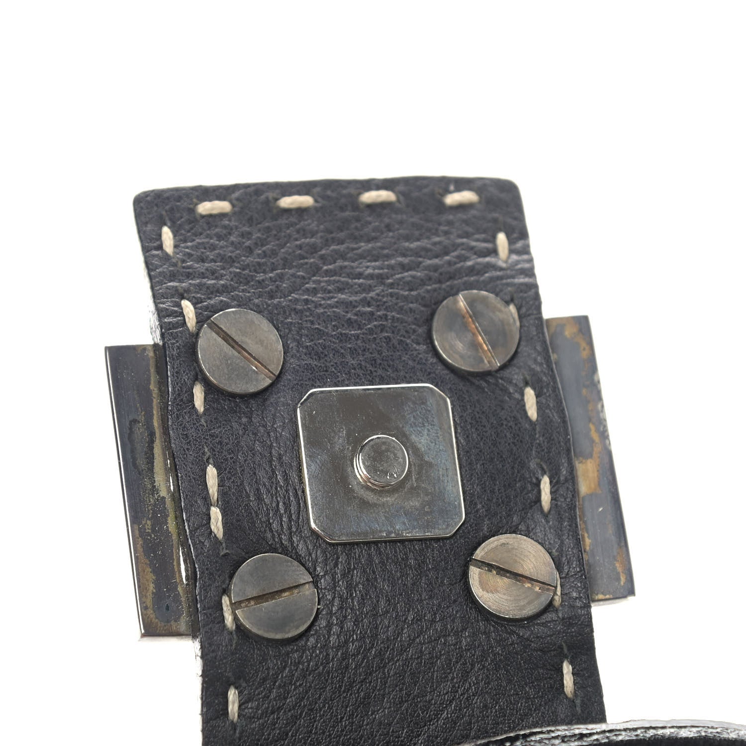 Fendi Calfskin Romano Selleria Baguette Black 16 of 16