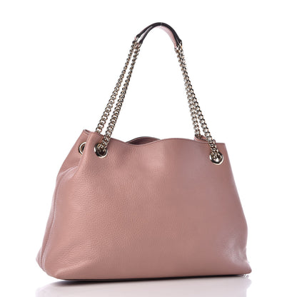 Gucci Pebbled Calfskin Medium Soho Chain Shoulder Bag Dark Cipria 3 of 10