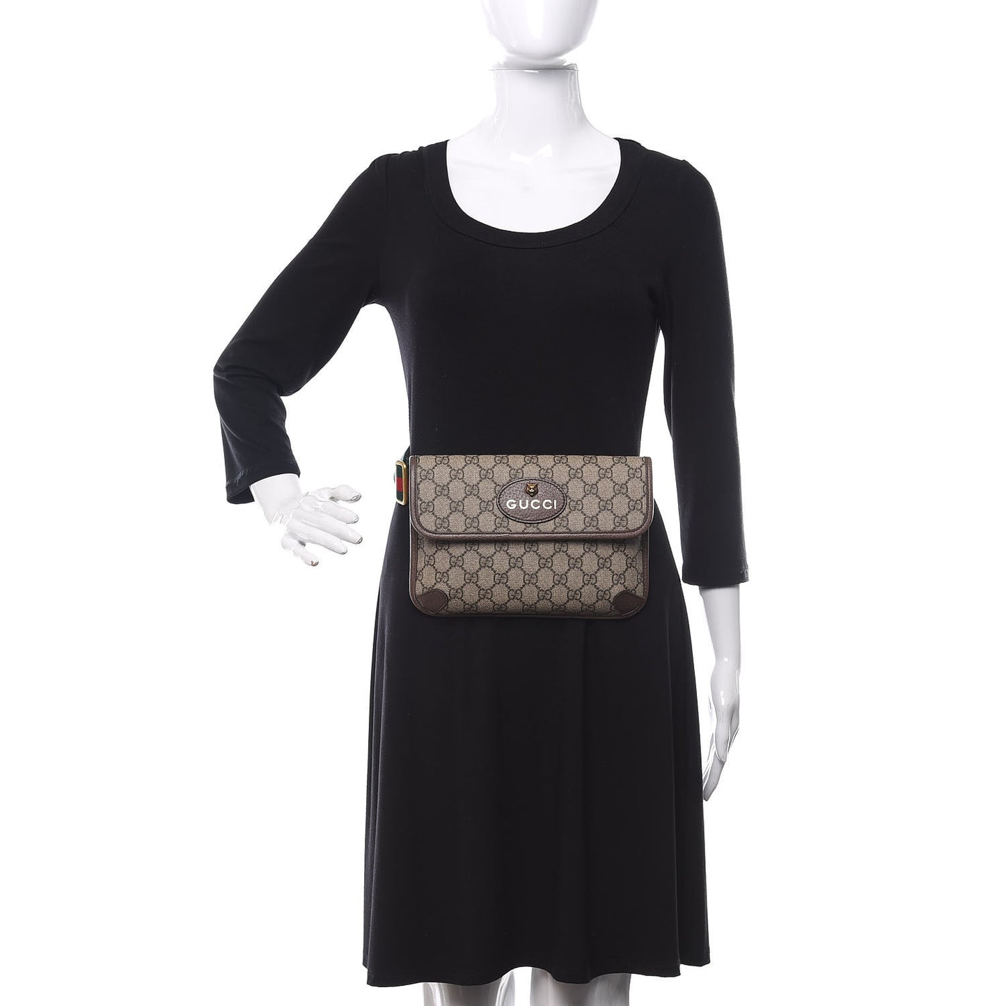 GG Supreme Monogram Neo Vintage Web Belt Bag Brown