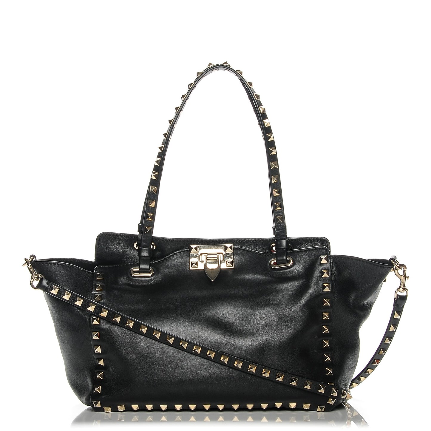 Vitello Small Rockstud Tote Black