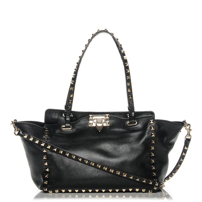 Valentino Garavani Vitello Small Rockstud Tote Black 1 of 6