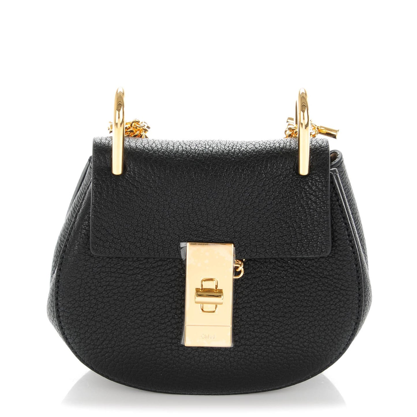 Grained Lambskin Nano Drew Shoulder Bag Black
