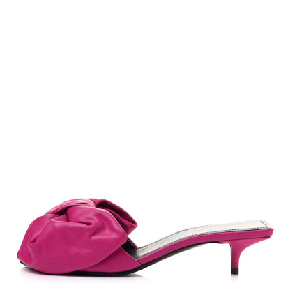 Balenciaga Soft Nappa Square Knife Bow Mule Sandals 35.5 Magenta Pink 1 of 9