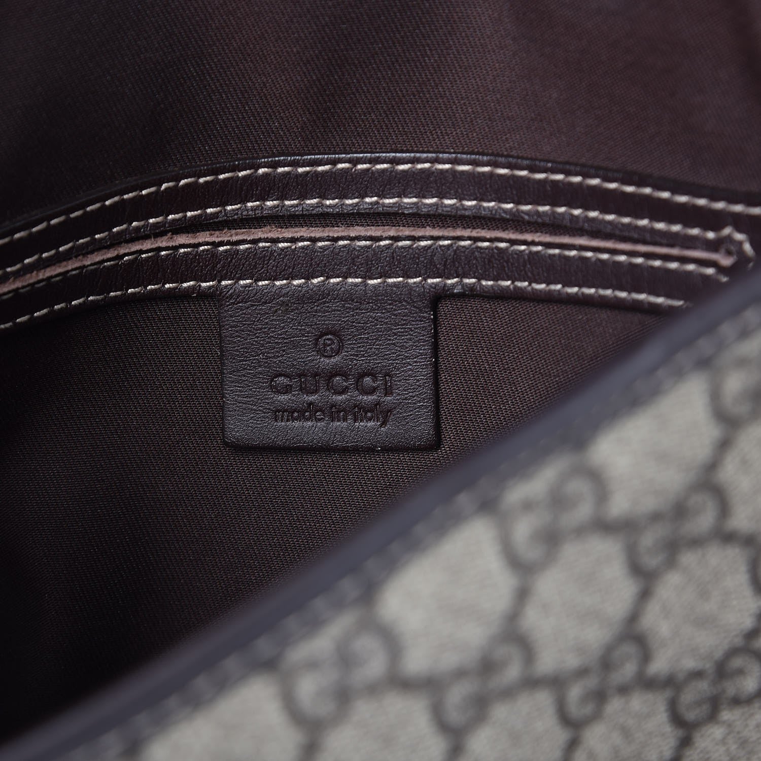 Gucci GG Plus Monogram Small Flap Messenger Bag Beige Dark Brown 6 of 7