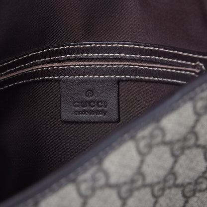 Gucci GG Plus Monogram Small Flap Messenger Bag Beige Dark Brown 6 of 7