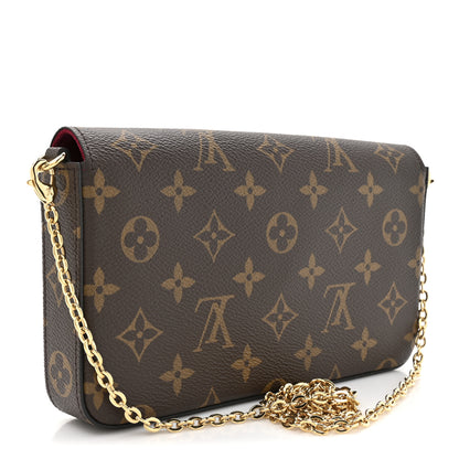 Louis Vuitton Monogram Pochette Felicie Chain Wallet Fuchsia 4 of 13