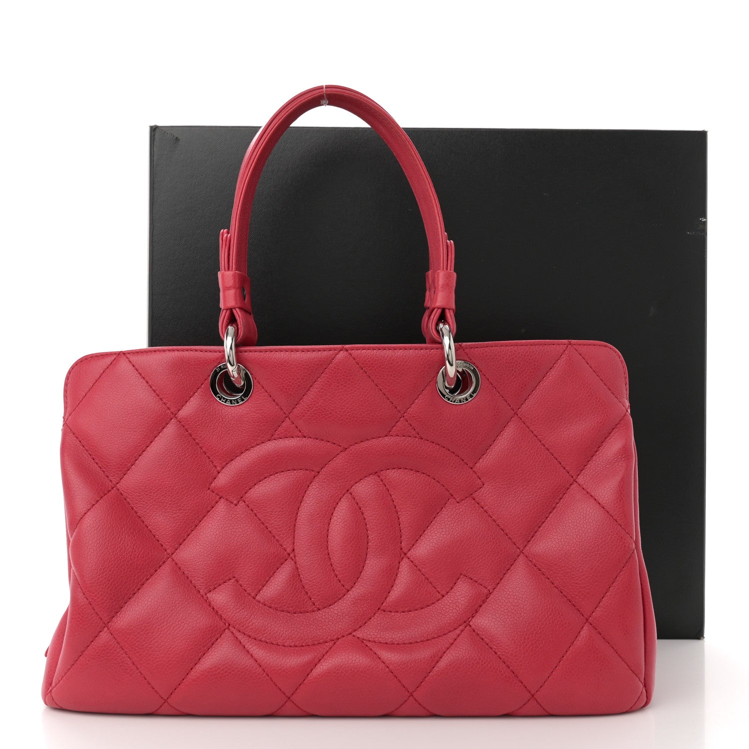 Chanel Soft Caviar Quilted CC Timeless Tote Fuchsia 14 of 14