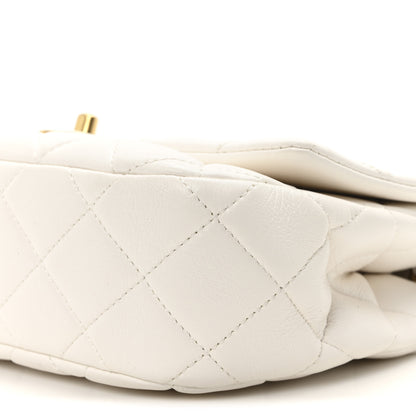 Chanel Lambskin Quilted Chanel Clip Flap White 10 of 10