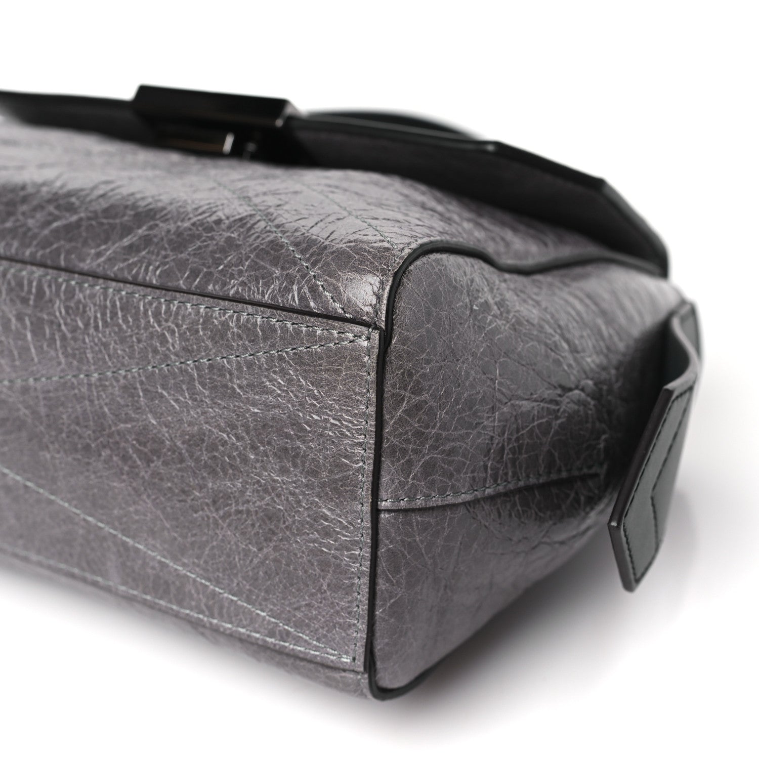 Givenchy Creased Patent Calfskin Flap Pearl Grey 8 of 8