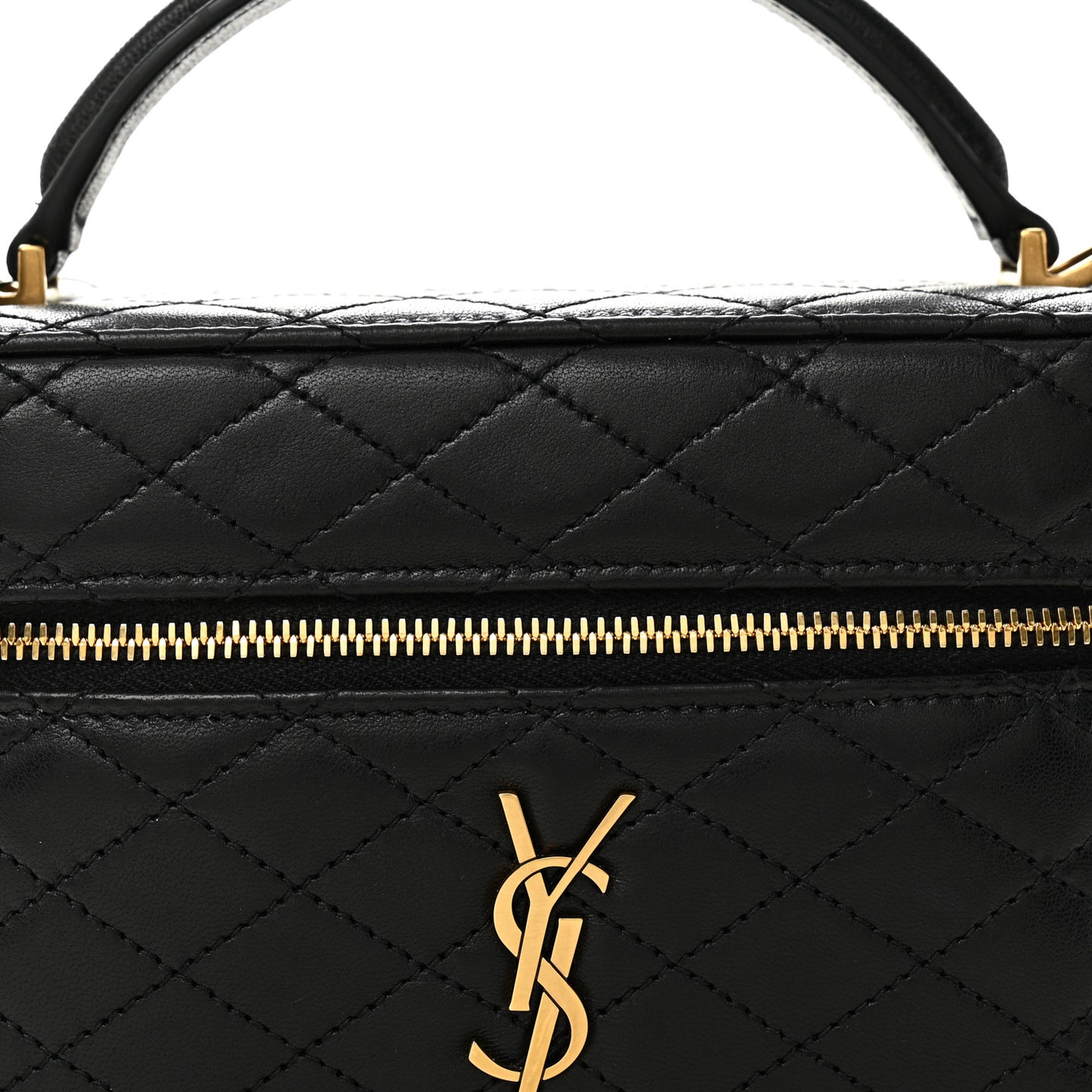Lambskin Quilted Mini Gaby Vanity Case Black