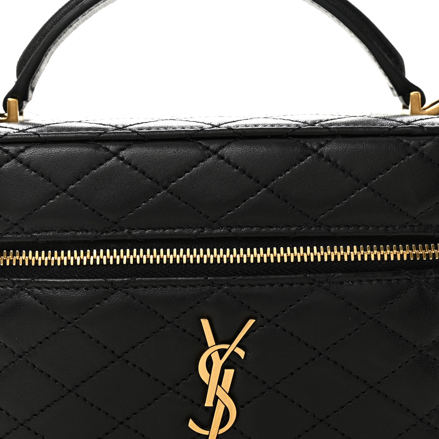 Saint Laurent Lambskin Quilted Mini Gaby Vanity Case Black 8 of 10