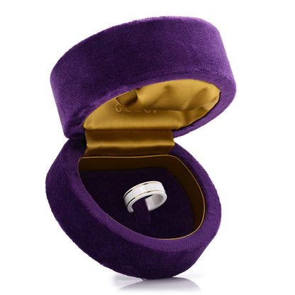 Gucci 18K Yellow Gold Zirconia 7mm Icon Band Ring 53 6.5 White 7 of 7