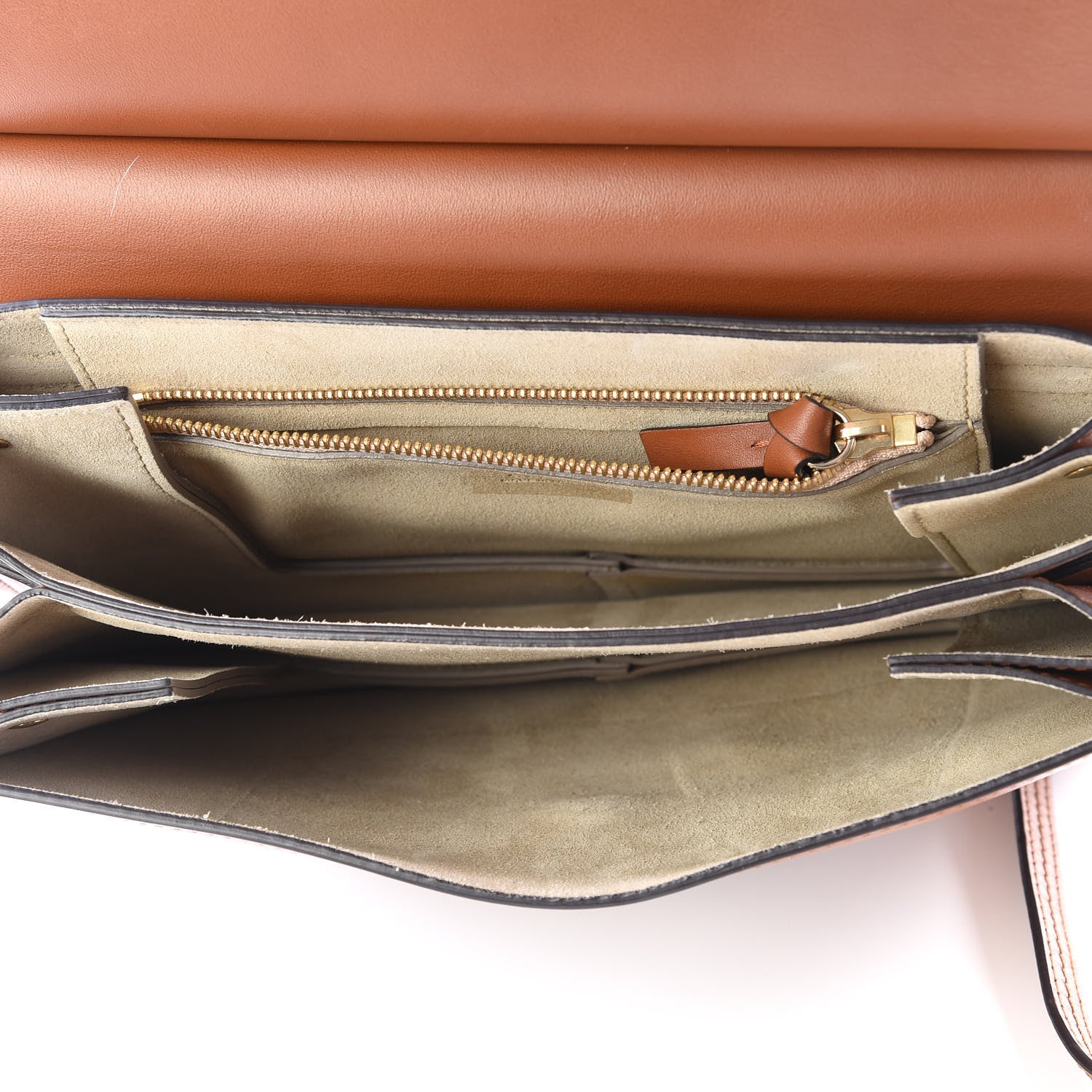 Chloe Suede Calfskin Medium Faye Shoulder Bag Tobacco 4 of 9
