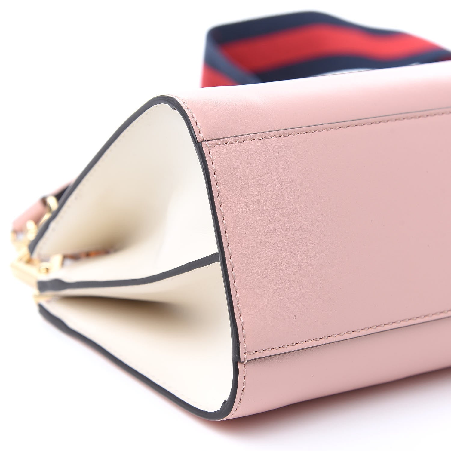 Gucci Nappa Bamboo Web Mini Nymphaea Top Handle Bag Perfect Pink Mystic White 9 of 10