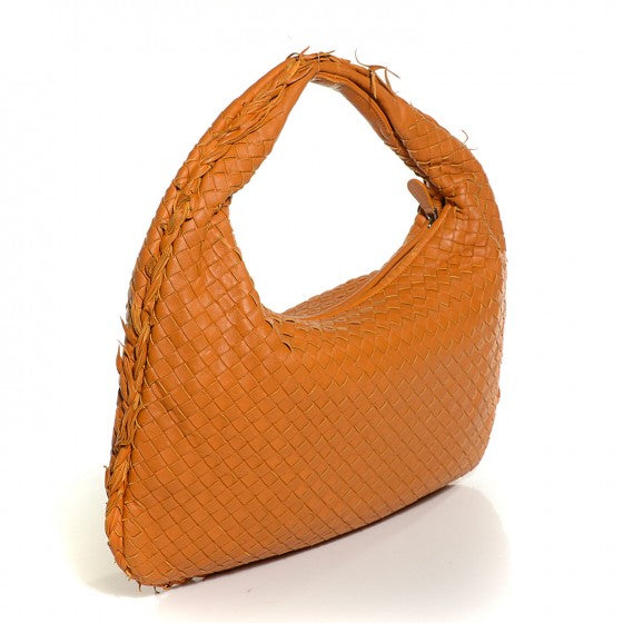 Nappa Intrecciato Fuzzy Medium Veneta Hobo Topaz