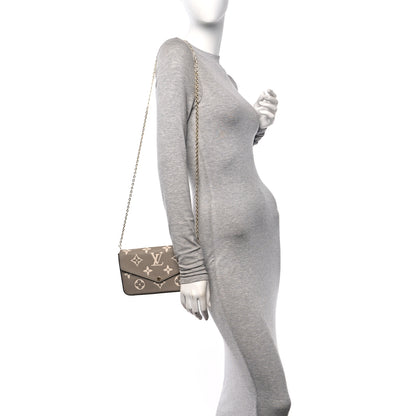 Louis Vuitton Empreinte Monogram Giant Felicie Pochette Tourterelle Creme 2 of 10