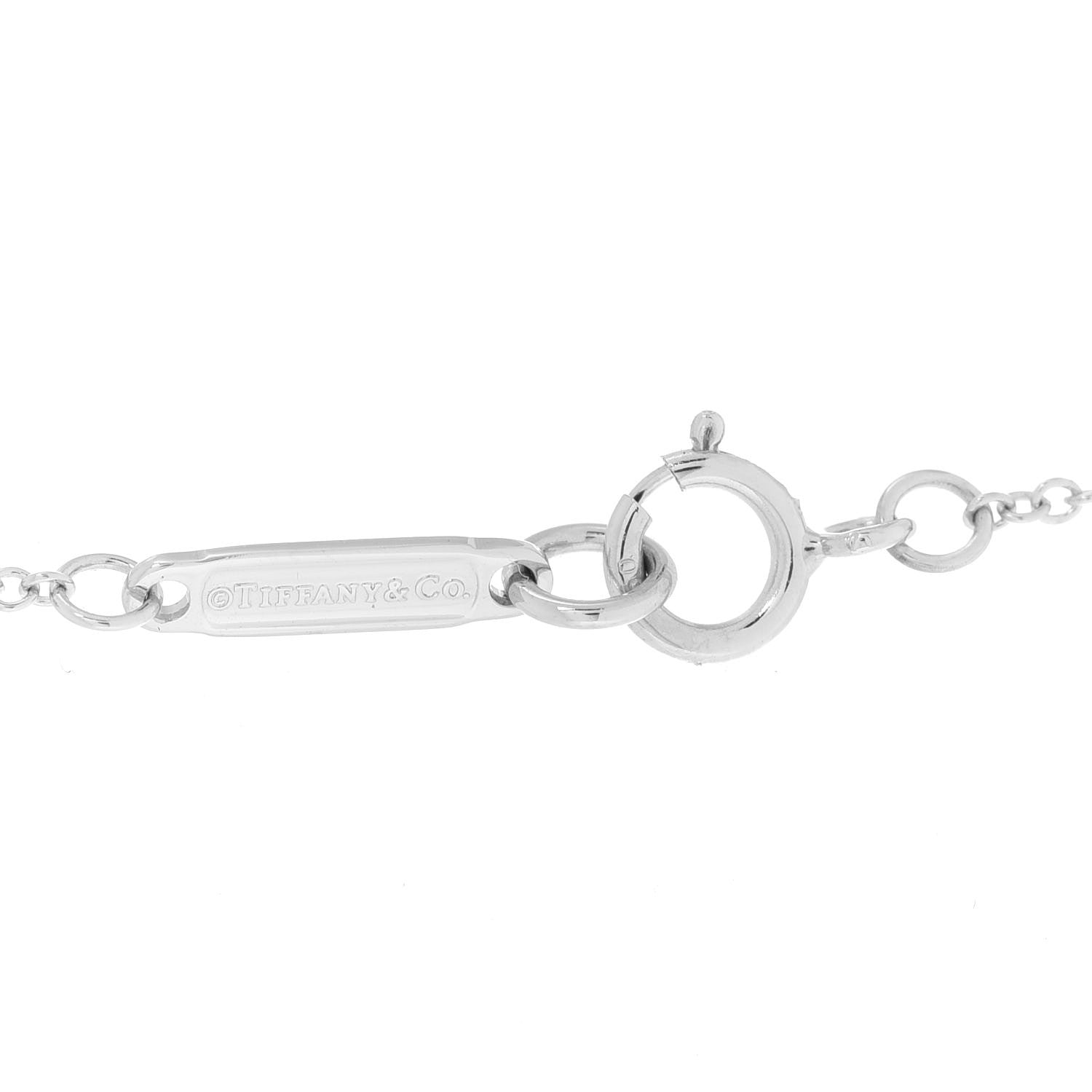 Tiffany 18K White Gold Diamond Medium Atlas Open Pave Pendant Necklace 4 of 6