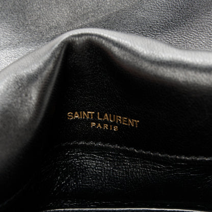 Saint Laurent Lambskin Quilted Monogram Medium Solferino Satchel Black 7 of 11