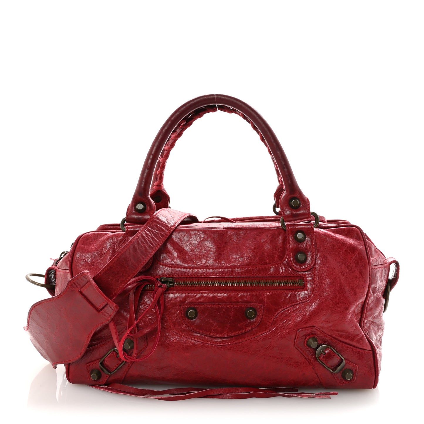Agneau Classic Hardware Box Bag Cassis