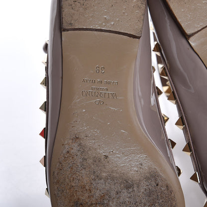 Valentino Garavani Patent Rockstud Cage Ballerina Flats 39 Poudre 8 of 14