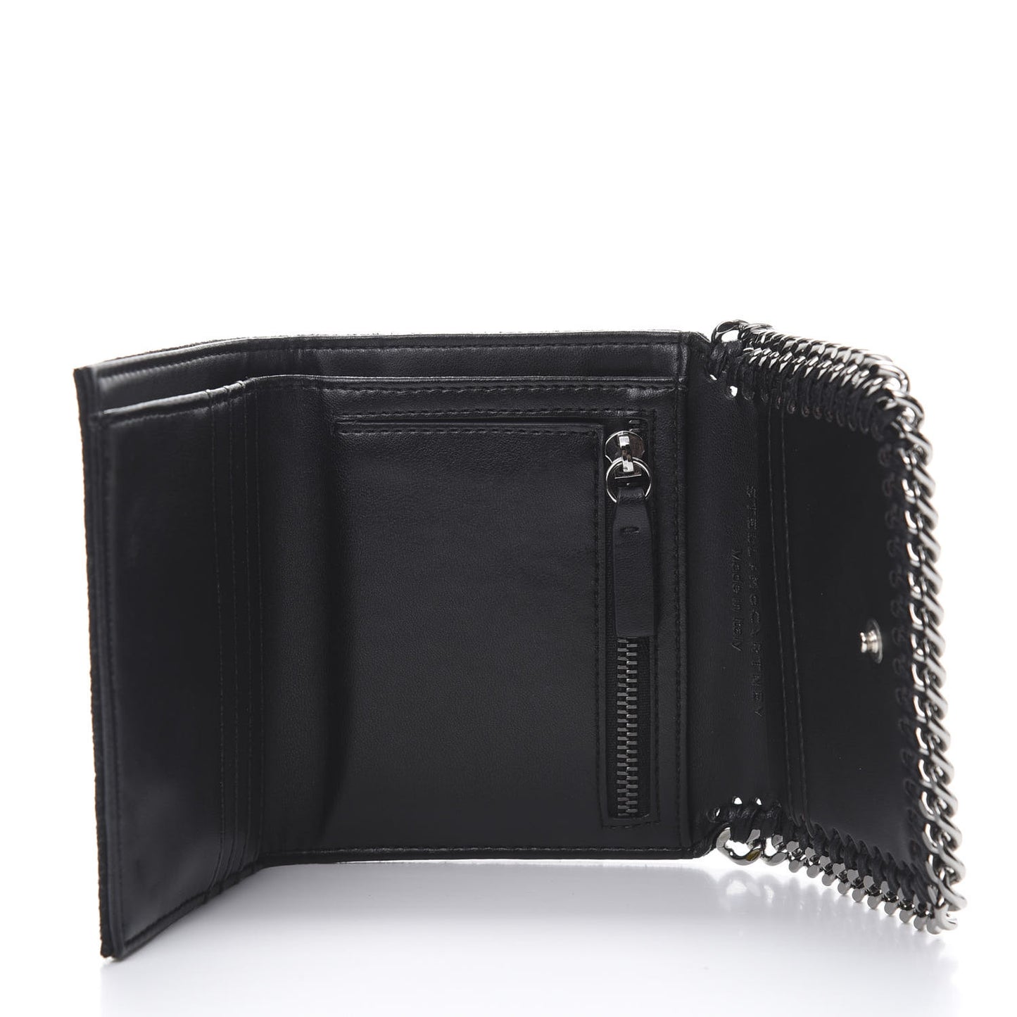 Shaggy Deer Small Falabella Flap Wallet Black