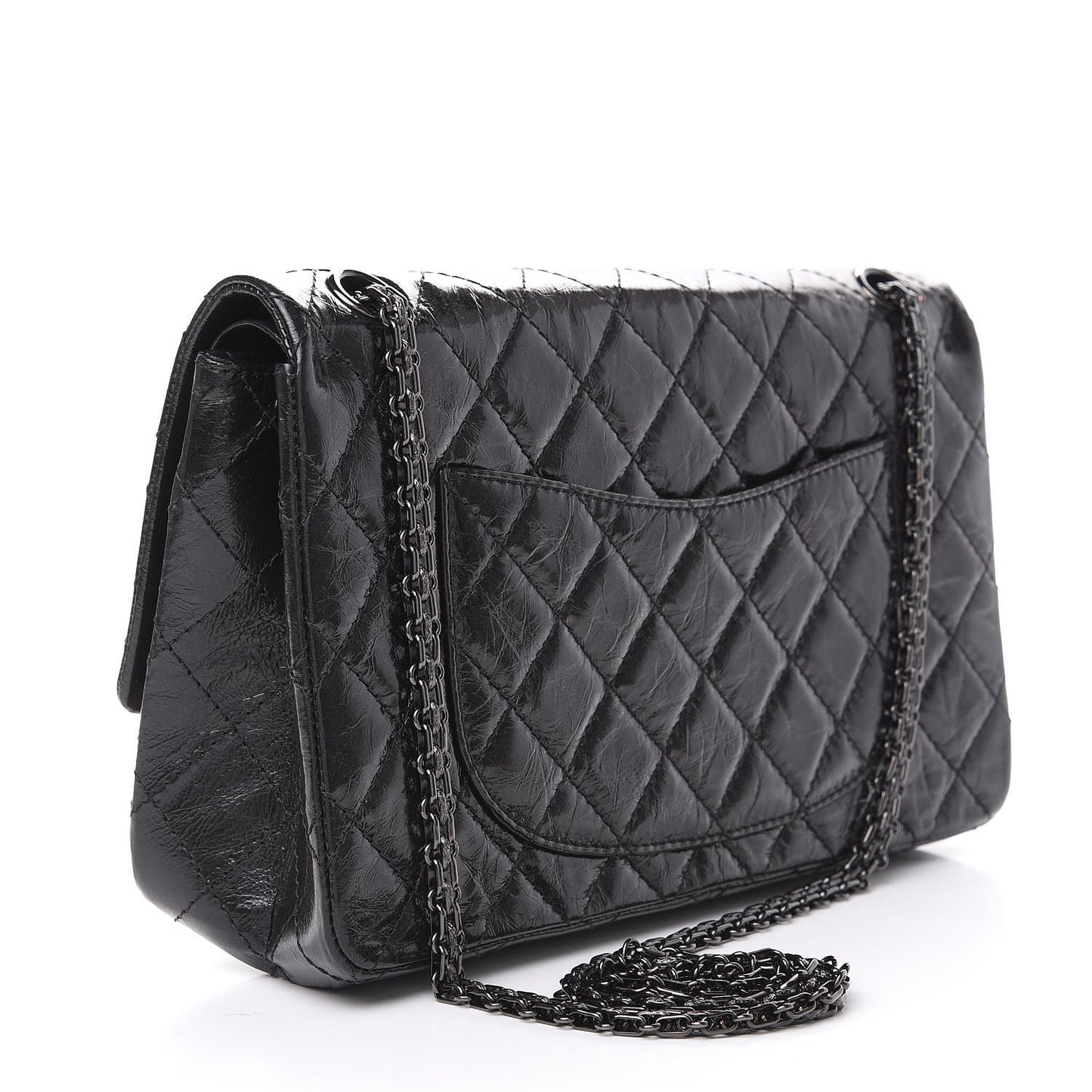 Glazed Calfskin Quilted 2.55 Reissue 226 Flap So Black