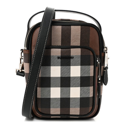 Burberry House Check Canvas Calfskin Wyatt Crossbody Dark Birch Brown 1 of 11