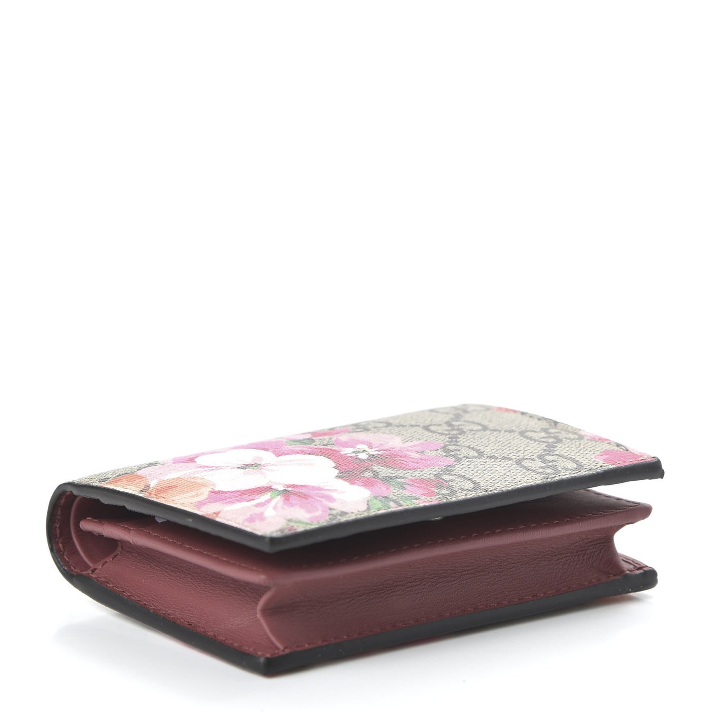 GG Supreme Monogram Blooms Card Case Beige Multicolor Dry Rose