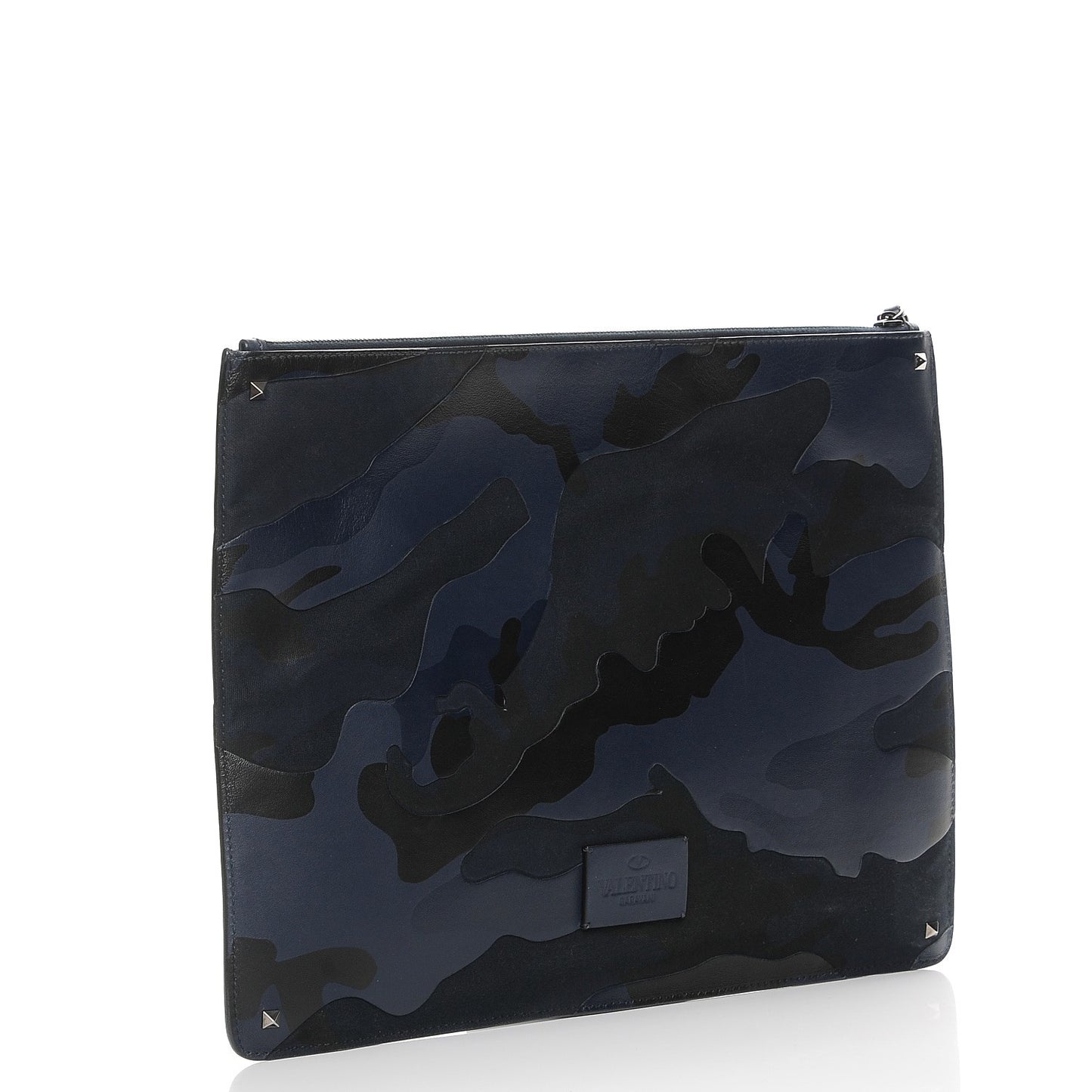 Nappa Canvas Camouflage Large Zip Pouch Blue