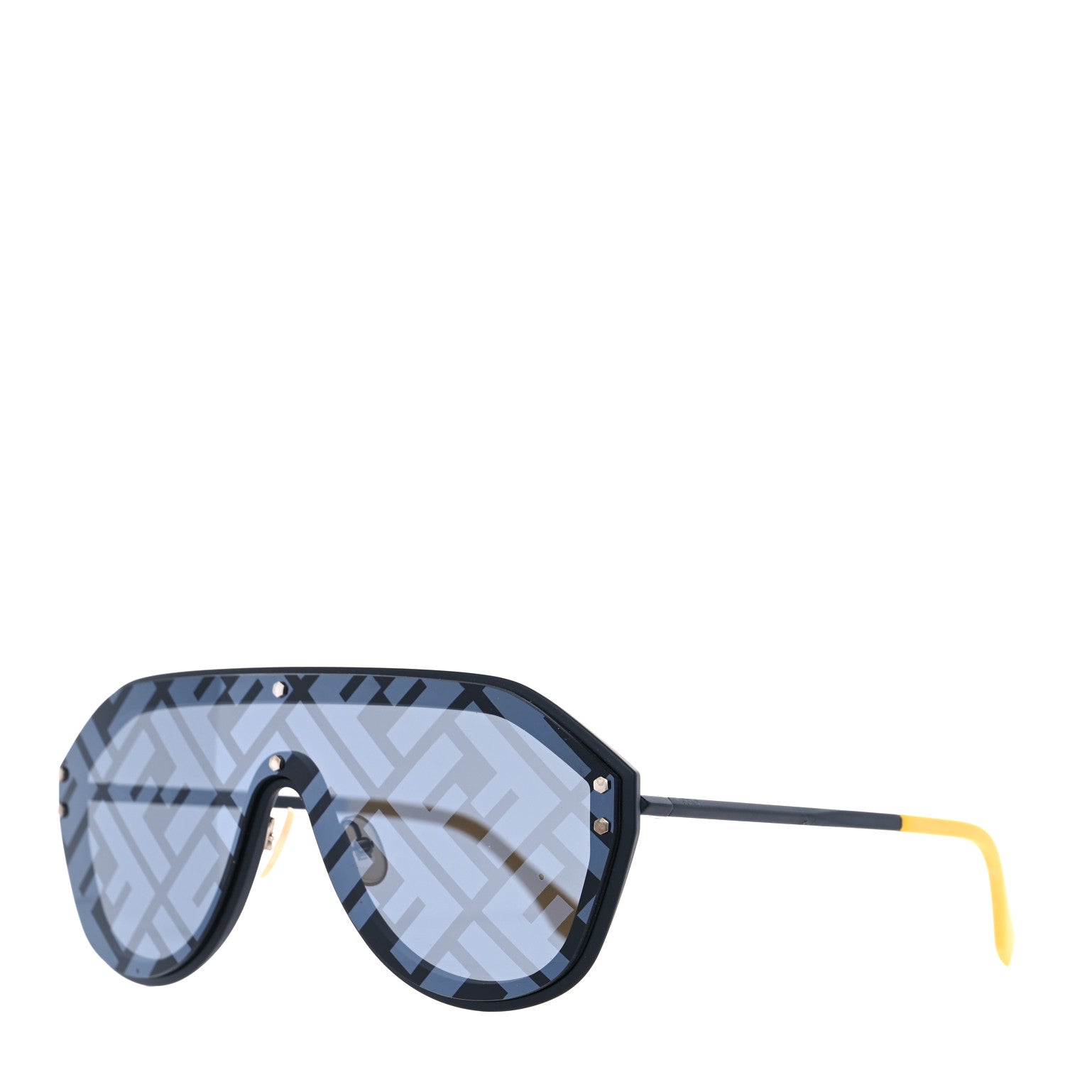 Fendi Rubber FF Fabulous Shield Sunglasses FF M0039/G/S Black Yellow 1 of 8