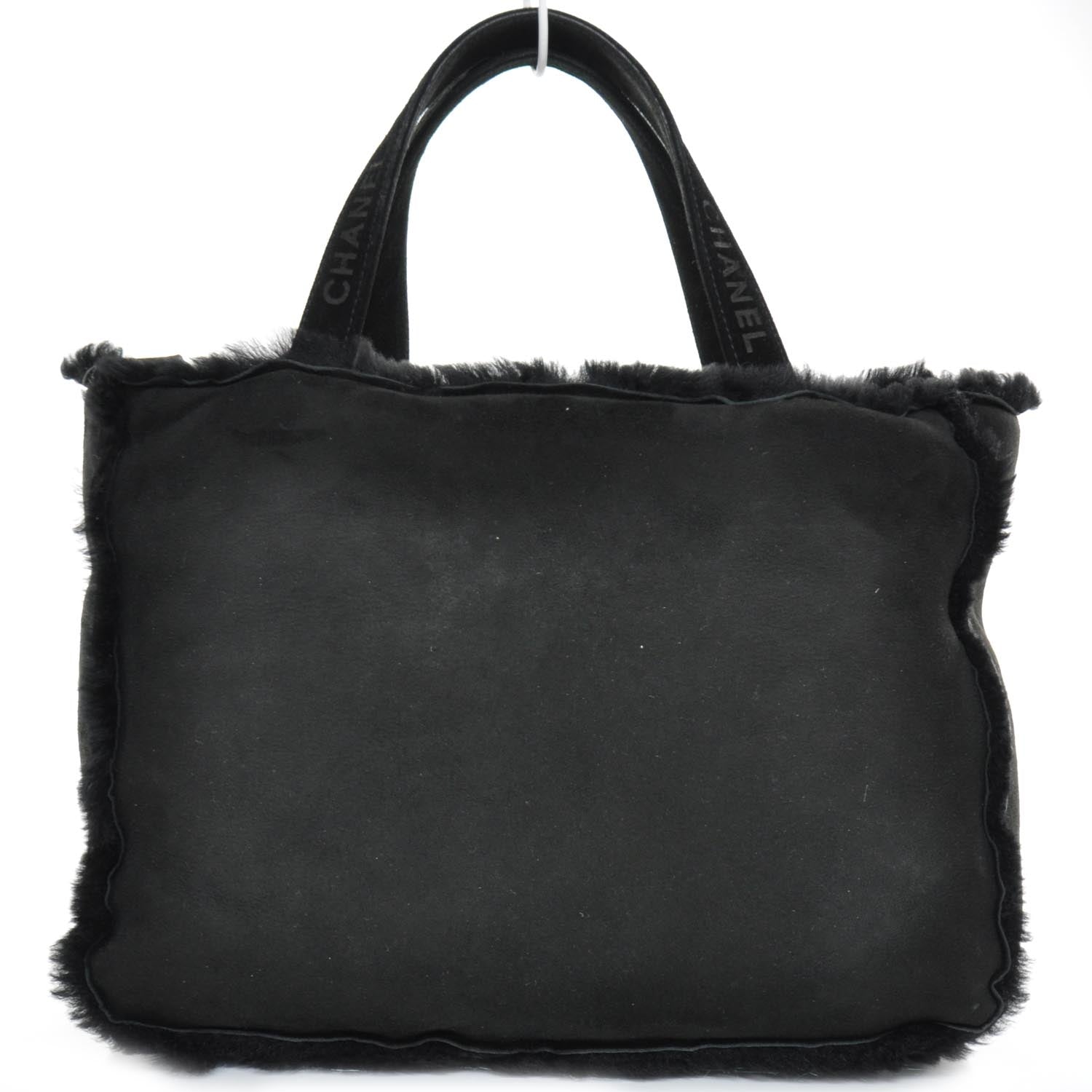 Chanel Suede Shearling Fur Handbag Black 1 of 12