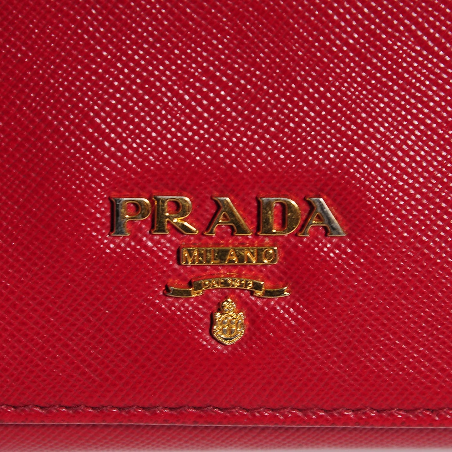 Saffiano Metal Continental Flap Wallet Fuoco