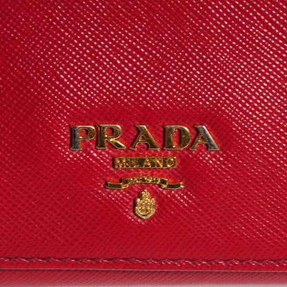 Prada Saffiano Metal Continental Flap Wallet Fuoco 6 of 8