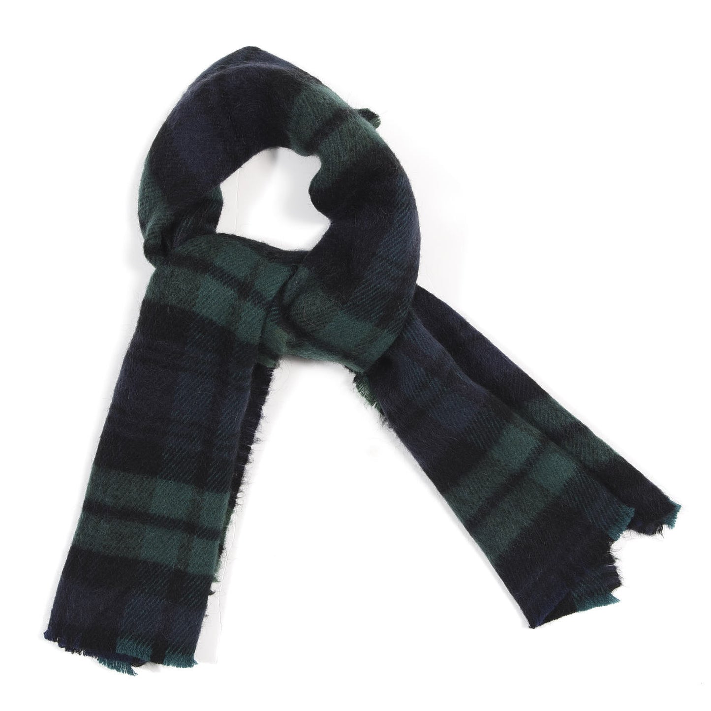 Cashmere Check Scarf Navy