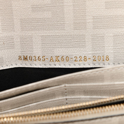 Fendi Glazed Fabric Vitello Liberty FF Logo Bikini Girls Inlay Continental Wallet On Chain Bianco Perla Multicolor 7 of 9