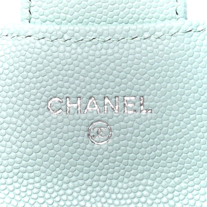 Chanel Caviar Quilted Flap Card Holder Wallet Light Blue 6 of 8