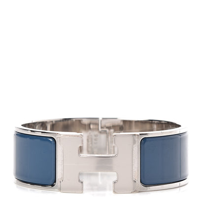 Hermes Enamel Wide Clic Clac H Bracelet PM Bleu De Genes 1 of 5