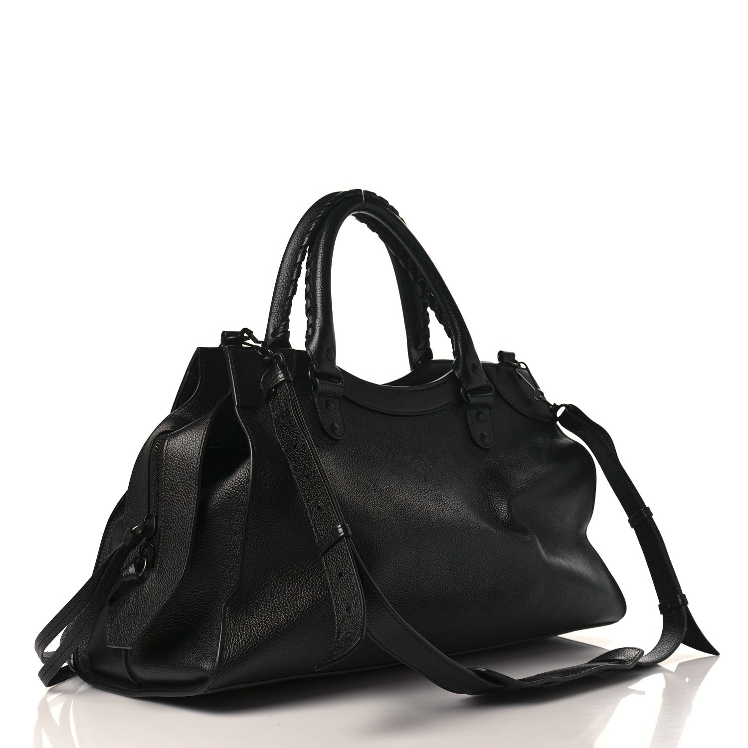 Balenciaga Grained Calfskin Neo Classic Black Hardware Medium City Black 3 of 10