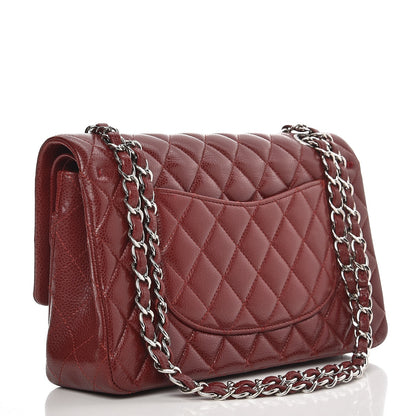 Chanel Caviar Quilted Medium Double Flap Dark Red 4 of 10