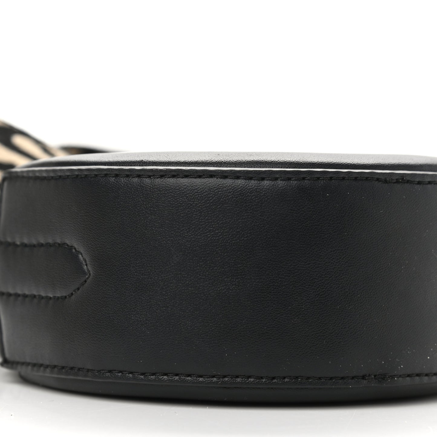 Eco Alter Nappa Perforated Round Logo Crossbody Black