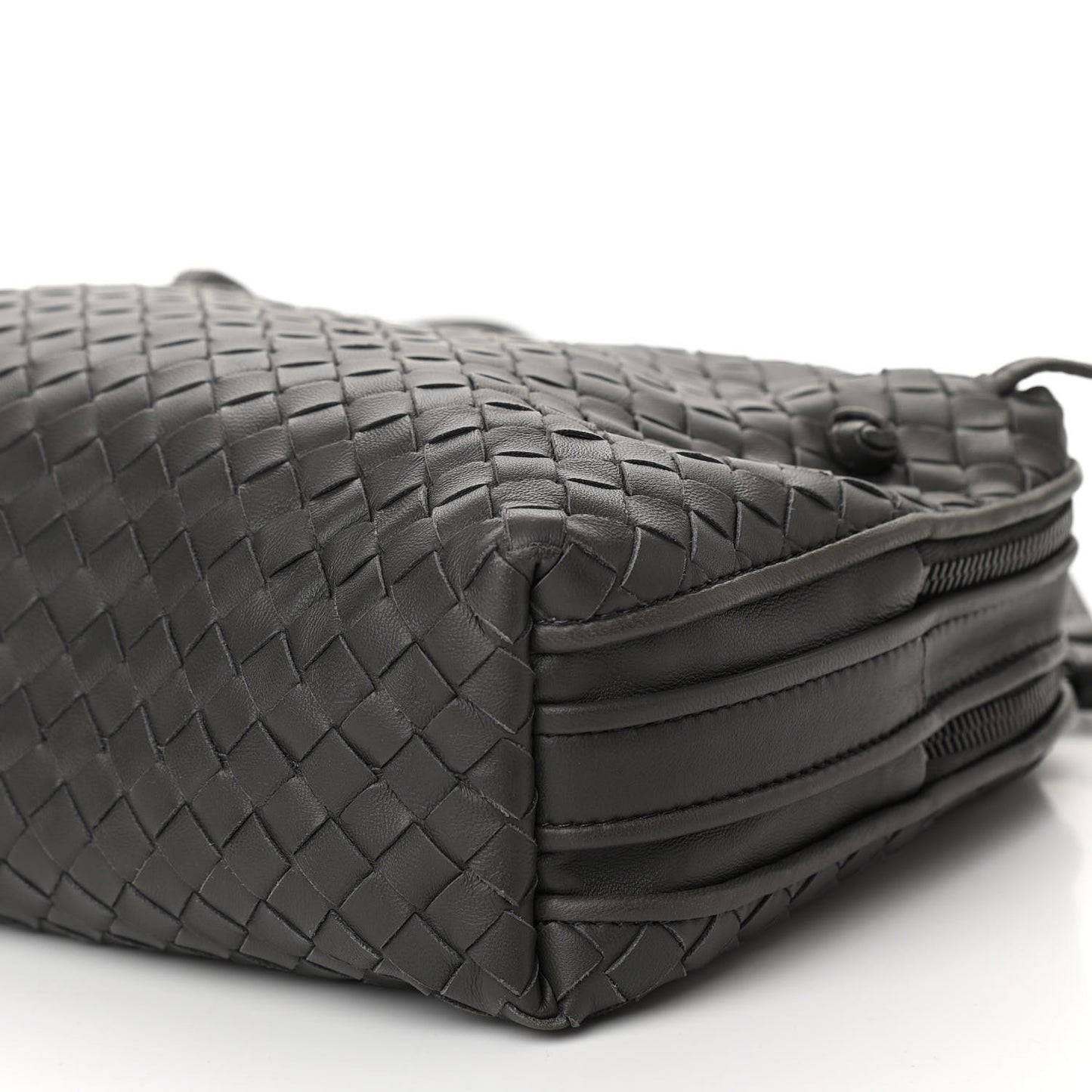 Nappa Intrecciato Crossbody Messenger Light Grey