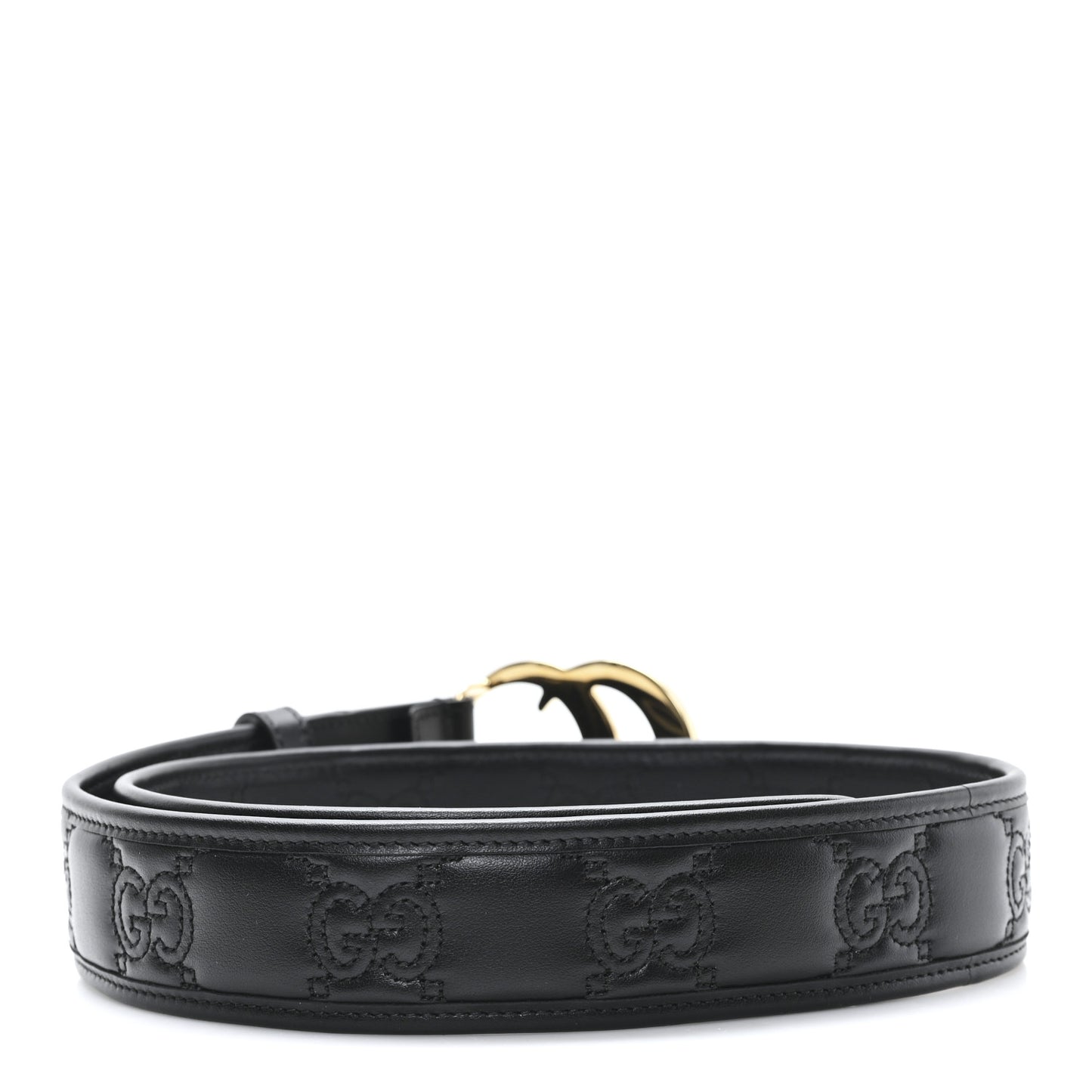 Calfskin GG Matelasse 40mm Belt 85 34 Black
