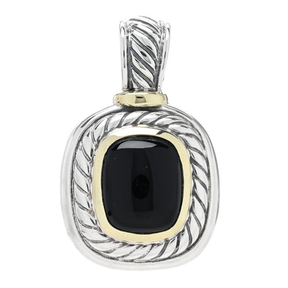 David Yurman Sterling Silver 14K Yellow Gold Black Onyx Albion Enhancer Pendant 1 of 3