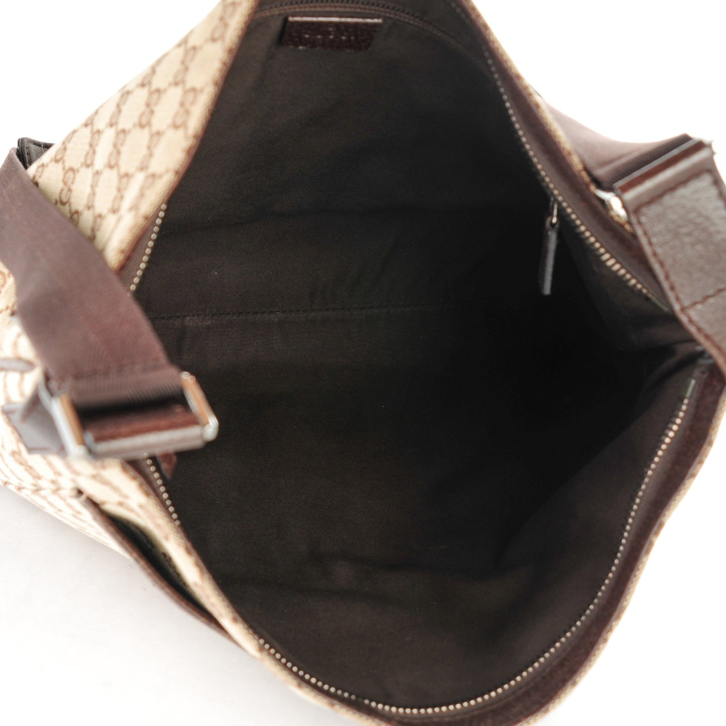 Monogram Large Flat Messenger Bag Dark Brown