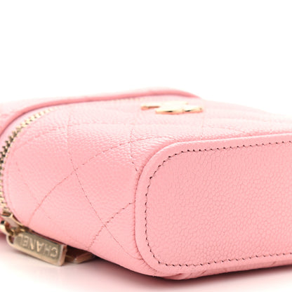 Chanel Caviar Quilted Small Handle With Care Vanity Case With Chain Pink 8 of 9
