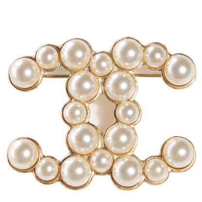 Chanel Pearl CC Brooch Gold 1 of 4