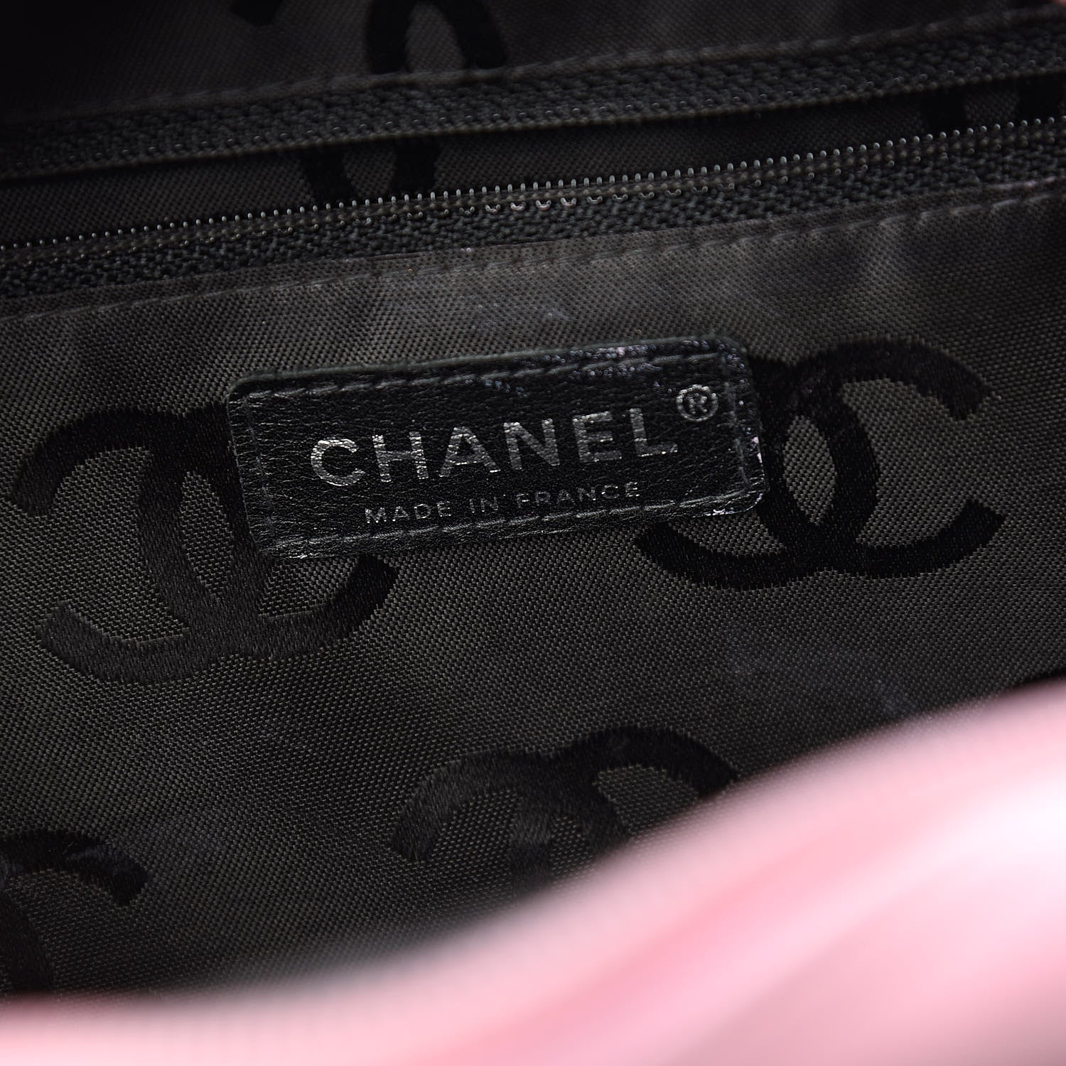 Chanel Calfskin Quilted Large Cambon Bowler Pink Black 6 of 15